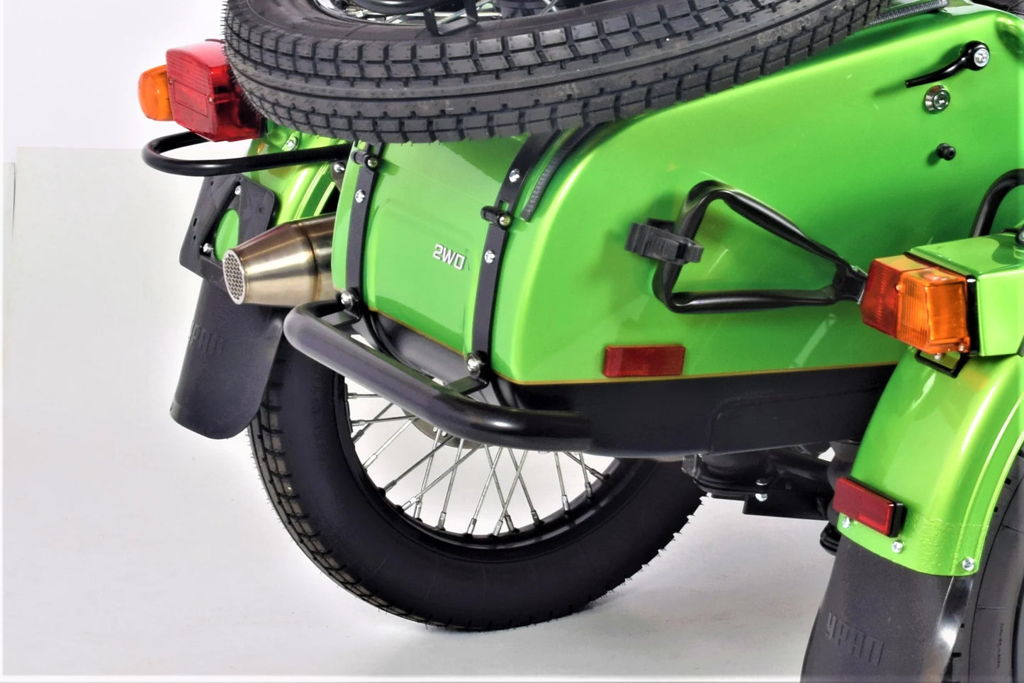 SIDECAR REAR BUMPER WITH PLASTIC END CAPS- FLAT BLACK