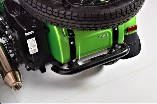 SIDECAR REAR BUMPER WITH PLASTIC END CAPS- FLAT BLACK